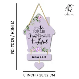 AR Creative As For Me - Bible Verse Wall Hanging For Home Decoration, Bible Quotes MDF Wooden Wall Art, Bible Verse, Home, Office Decor, Wall Wood Hanger (21 inch x 8 inch) image 5