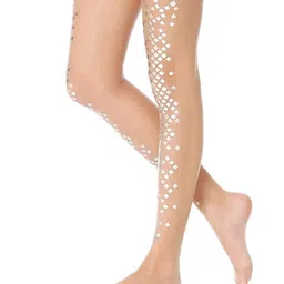 color style Women's/Girls's High Waist Pantyhose Sheer Tights Stockings, Free Size (silver marmaid) image 1