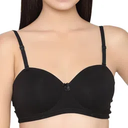 clovia Women's Cotton Lightly Padded Wire Free t Shirt Bra Balconette image 1