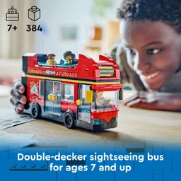 LEGO City Red Double-Decker Sightseeing Bus Toy 60407 Building Blocks Toys for 7+ Gift for Boys and Girls image 3