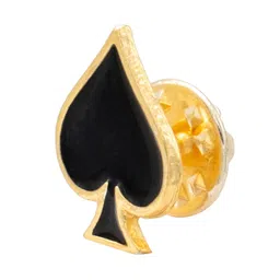 shining jewel - by shivansh Vintage Gold Plated Elegant Ace of Style Brooch/Lapel Pin For Men - Ace of Spade inspired Playing Card Design (SJ_9105_G) image 4