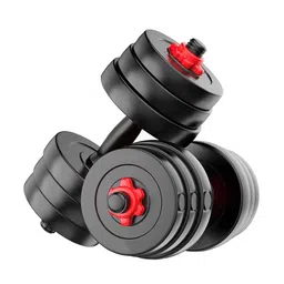 Kore 20 KG PVC-DM COMBO16 (3Kg X 4 Plates + 2Kg X 4 Plates) Home Gym Dumbbells Kit, Black image 1
