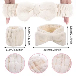 arj Women 3 Pcs Headband And Wristband Set, Microfiber Wrist, Wrist Wash Bands, Skincare Headbands Makeup Headband With Wrist Band, Facial Headband Face Wash Wristbands For Washing Face image 2