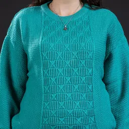 style dusk Women Pure Wool Pullover Sweater Regular Fit for Winter Wear | Full Sleeve | Stylish Cable Design Sweater Crafted with Modern Clothing for Winter Season image 3