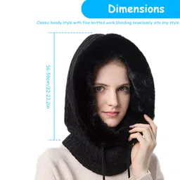 palay PALAY® Winter Caps for Women Girls One-Piece Knit Thick Warm Winter Hat with Neck Hood Scarf & Windproof Mask, Fashion Snow Proof Fleece Lined Winter Hat for Outdoor Riding Skiing, etc image 2