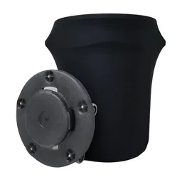 st spandex table linens SPANDEX & TABLE LINENS Spandex Stretch Trash CAN Cover 32 Gallon Round with Open Bottom for Wheels, Black image 1