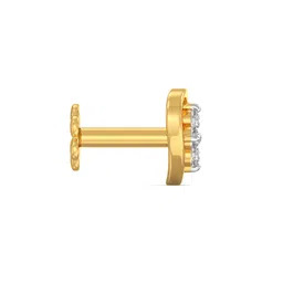 joyalukkas Pride Diamond Collection 18k Yellow Gold and Diamond Nose Pin image 4