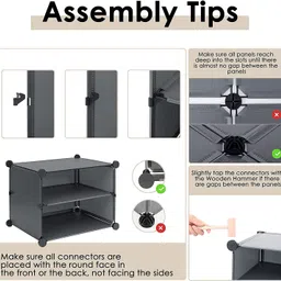 oumffy Portable Plastic Shoe Rack Organizer with Door, 30 Pairs Shoe Storage Cabinet Easy Assembly, Adjustable Shoe Storage Organizer Stackable Detachable Shoe Rack DIY 10 Shelf 5 Door (Black) image 5