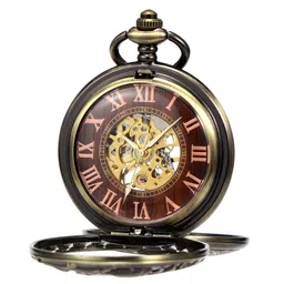 treeweto Antique Dragon Mechanical Skeleton Pocket Watch with Chain image 2