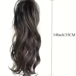 miss lirenn Miss Lirenn® Light Weight High Fountain Claw Clip Ponytail Hair Extensions, Wavy & Curly Natural Synthetic Hair,(Matte Finish), 15 Inches Long (Brown1) image 4