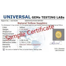 todani jems ? 9.25 Ratti Cultured Yellow Sapphire Pukhraj Certified Precious Loose Gemstone for Men's and Women's image 2