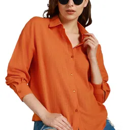high star Women's Solid Oversized Fit Shirt image 1
