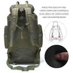 WintMing 70L Camping Hiking Backpack Molle Rucksack Waterproof Traveling Daypack, No Internal Frame image 3
