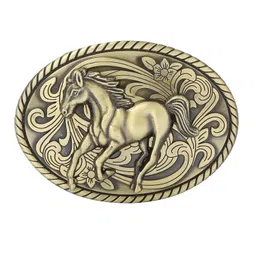 loom tree Western Belt Buckle Antique Horse Pattern Belt Buckle Leather Belt Accessory image 1