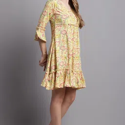 rajnandini Women's Pure Cambric Cotton Printed Mini Western Dress (Jopljpr307-P) image 3