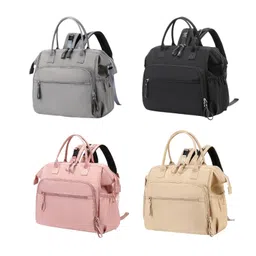 Nappy Tote Bag Shoulder Bag Reusable Wide Open Top Baby Diaper Bag Black image 3