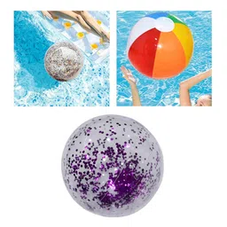 calandis CALANDIS® 2xInflatable Beach Ball Funny Swimming Pool Toy for Kids Birthday Party Supplies 40cm Violet | Exercise Balls | Fitness Equipment & Gear image 5