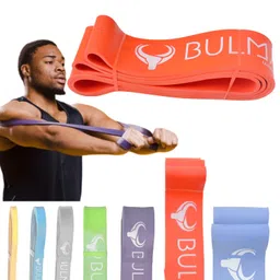bulmarc BULMARC's Resistance Band Pull Up Assist Bands with 65+ Exercises for Pull Ups, Workout, Chin Ups, Stretching, Weight Loss & Powerlifting, Anti Snap Natural Latex (Orange (Ultra Heavy) 43-75 KGS) image 1