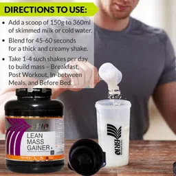 Brio Lean Mass Gainer With L-Glutamine And Creatine. 1173Kcals And 67.5 g Protein per 300g serving. Mass Gainer For Men And Women Chocolate Flavour Pack Of 3 Kg image 3