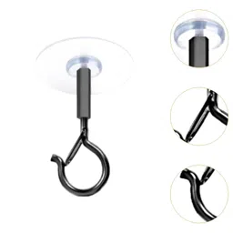 THE STYLE SUTRA 20 Pieces Adhesive Hanging Ceiling Hooks for Bags Wind Chimes Mobile Curtain Black image 5