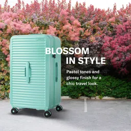 samsonite Red TOIIS Blossom Expandable 74 Cms Polycarbonate Hard Sided 8 Wheel Spinner Trunk Luggage/Suitcase/Trolley Bag (Golden Haze) (Double Wheel), Yellow image 3