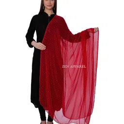 zen apparel Zen Women's Chiffon Stone Dupatta (2.25 meters) S-102 image 3