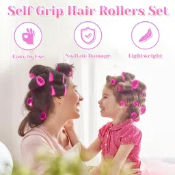 VIEWS Self Grip Rollers Hair Curlers 30Pcs Set with 18Pcs Hair Roller 3 Sizes (6 Large Rollers, 6 Medium Rollers and 6 Small Rollers) and 12 Clips for Long Medium Short Hair Volume image 5