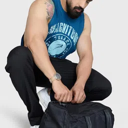 fuaark Men's Magnitude Supper Combed Cotton Broad Shoulder Sleeveless Deep Arm Cut Vest Sleeveless Tank image 3