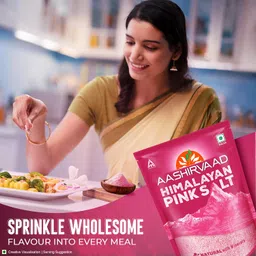 Aashirvaad Himalayan Pink Salt, 100% Natural Rock Salt Sourced from the Himalayan Ranges, Pure Sendha Namak with Minerals for Everyday Use, 1 Kg image 4