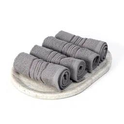 AKIKO HOME 100% Cotton Essential Series Face Towel | Softness, Absorbency, Compact, Durability | 30 x 30 cms, 400 GSM (Grey) image 1