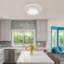 auffel Crystal Ceiling Light Small Modern Crystal Ceiling Light with 4000 K Neutral Light 8.26 Inch Dimmable Flush Mount Ceiling Light for Kitchen, Hallway, Bedroom, Laundry image 4