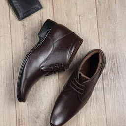 zixer Synthetic Leather Mens Formal Shoes || Office Formal Shoes Men Latest Stylish|| Formal Shoes for Men Patent Leather Lace Up Party Formal Shoe image 2