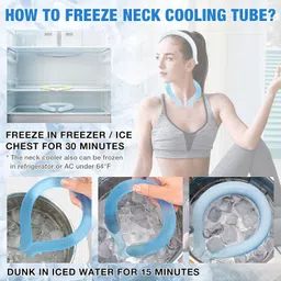willow weave Cooling Neck Wraps Neck Cooling Tube Neck Coolers for Extremely Hot Weather, Easy To Wear Neck Ice Pack Wrap, Keeping Cool in the Heat, Instant Cooling Refresh for Hot Flashes Menopause Outworks(Blue) image 4