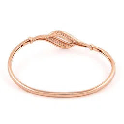 zaveri pearls Rose Gold Contemporary Cubic Zirconia Bangle Style Brass Kada For Women-ZPFK10383 image 4