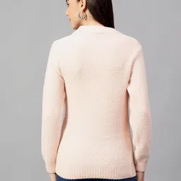 cantabil Self Design Turtle Neck Full Sleeves Regular Fit Women Casual Sweater | Casual Sweater for Women | Women Sweater for Winter Wear (P_LSWT00116) image 4