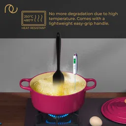 frenchware (Set of 2, Black) Oil Brush for Cooking & Non-Stick Silicone Spatula Baking & Mixing - Seamless Design, Heat-Resistant -40°C to 230°C, Food-Grade & BPA-Free, Dishwasher Safe image 5