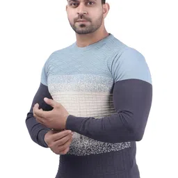 feverfew Fashionable Solid Sweater| Pullover Sweater | Round Neck Sweater | Casual wear Sweater for Men | Full Sleeves Sweater | Self Design image 3