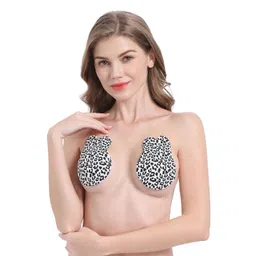 Strapless Sticky Bra, Backless Invisible Reusable Push Up Breast Lift Nipple Covers for Women 1 Pair BLACK image 1