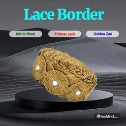 generic Balar Laces Golden Mirror Gota Patti Zari Lace: Perfect for Sarees, Lehengas, Dupattas, Choli, Suits, and Craft Projects image 3