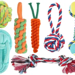agirav Tail Dog Toys + Dog Chew Toys + Rope Toys + Dog Toys for Small to Medium Dog + Tug Toy + Dog Toy Pack of 7 image 1
