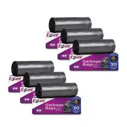 Ezee Garbage Bags for Dustbin / Trash Bag | 180 piece | Small 17 X 19 Inches | 30 Pcs x Pack of 6, Plastic image 1