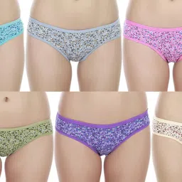 fims - fashion is my style Women's Cotton Panties (Pack of 6) (FLOWERPANTY-PACKof6-Size-XL-Multicolor-X-Large) image 1