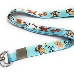 Dog I'd Card Holder Fabric Lanyard Multicolour keychain image 3