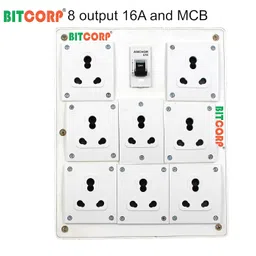 Bitcorp Extension Board 8 Socket 1 Mcb 16A, 5000W Heavy Duty Power Strip with Surge Protector 10 Meter Electric Power Extension Cord for Home Gadgets, Office, Pc, Cooler, Fridge (White) 220 Volts image 3