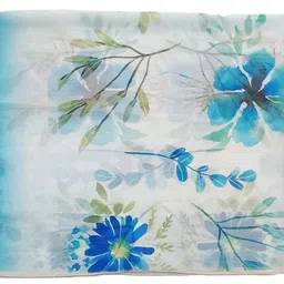 one echelon Fine Chiffon Ombre Scarf for Women Lightweight Fashion Scarves in Print Floral Pattern (Aquamarine Blue) image 4