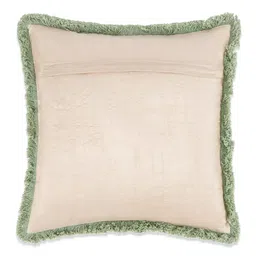 haus & kinder Decorative Embroidered Cushion Cover | Knitted Chambray Front Throw Pillow Cushion Cover for Sofa Living Room | 16inch x 16inch | Pastel Meadow image 3