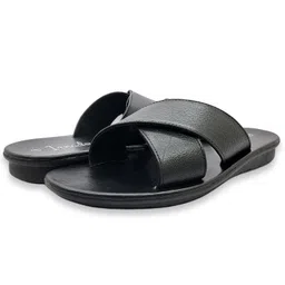 irnado Genuine Leather Men Cross Strap Padded Flip Flop Sandal Airmax Sole Anti Skid Outdoor Casual Summer Beach Comfortable Walking Close Strap Slipper Dailywear image 3