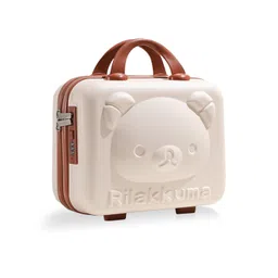 Kueen Eleganze Hard Shell Vanity Cases for Women Portable Water Proof Cosmetic Travel Case, Toiletry Case with Zipper Cosmetic Bag, Hand Luggage Cosmetic case with Clip-on Function, Beige 30x23x15 cm image 1