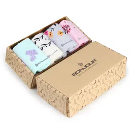 bonjour Women's Cotton Ankle Length Fashion Socks - Pack Of 4 image 4