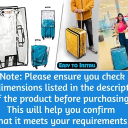 fambal 28" PVC Zippered Suitcase Cover Durable Dust Proof Anti-Scratch Travel Bags Cover Case for Wheeled Luggage Hard/PolycarbonateTrolley Bag Pack of 1 (68X46X33cms) Height Excluding Wheels image 3